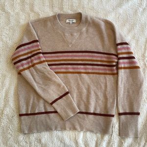 S tan striped cashmere Madewell sweater